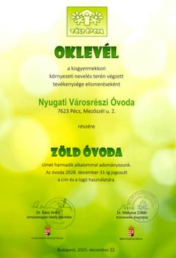 "Zöld Óvoda" harmadszor is!